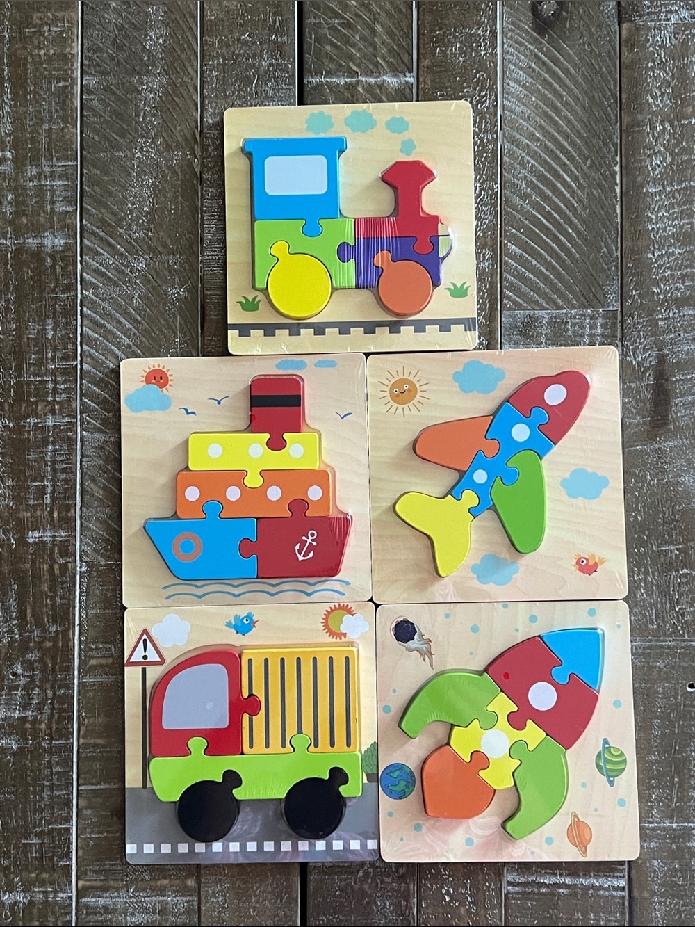 Montessori Happy Puzzles- Brand new/Sealed - kids Wooden Puzzle Set